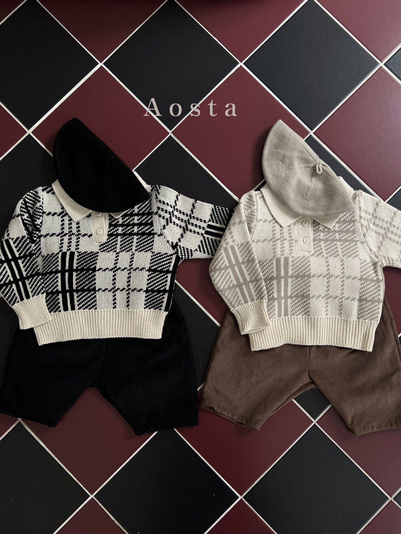ベージュ90 | 均一セール【即納】aosta knit|dandy collar knit