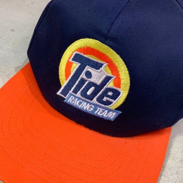 90s Tide 企業ロゴキャップ　レーシング2トンオレンジ　ネイビー