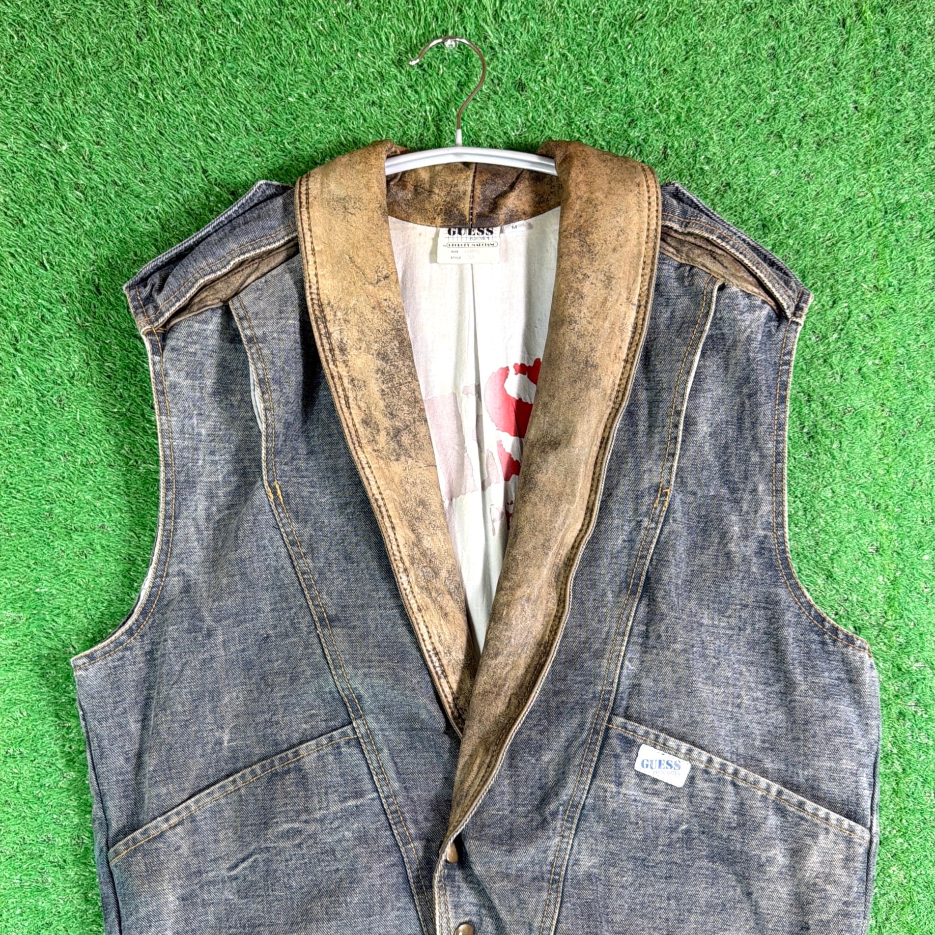 Men's】 80s - 90s GUESS デニム ベスト / 80年代 90年代 古着 メンズ