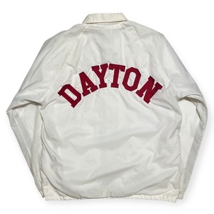 Champion｜ナイロンコーチジャケット｜DAYTON カレッジロゴ 60s〜70s ブラックタグ USA製 実寸L相当 コンディションB
