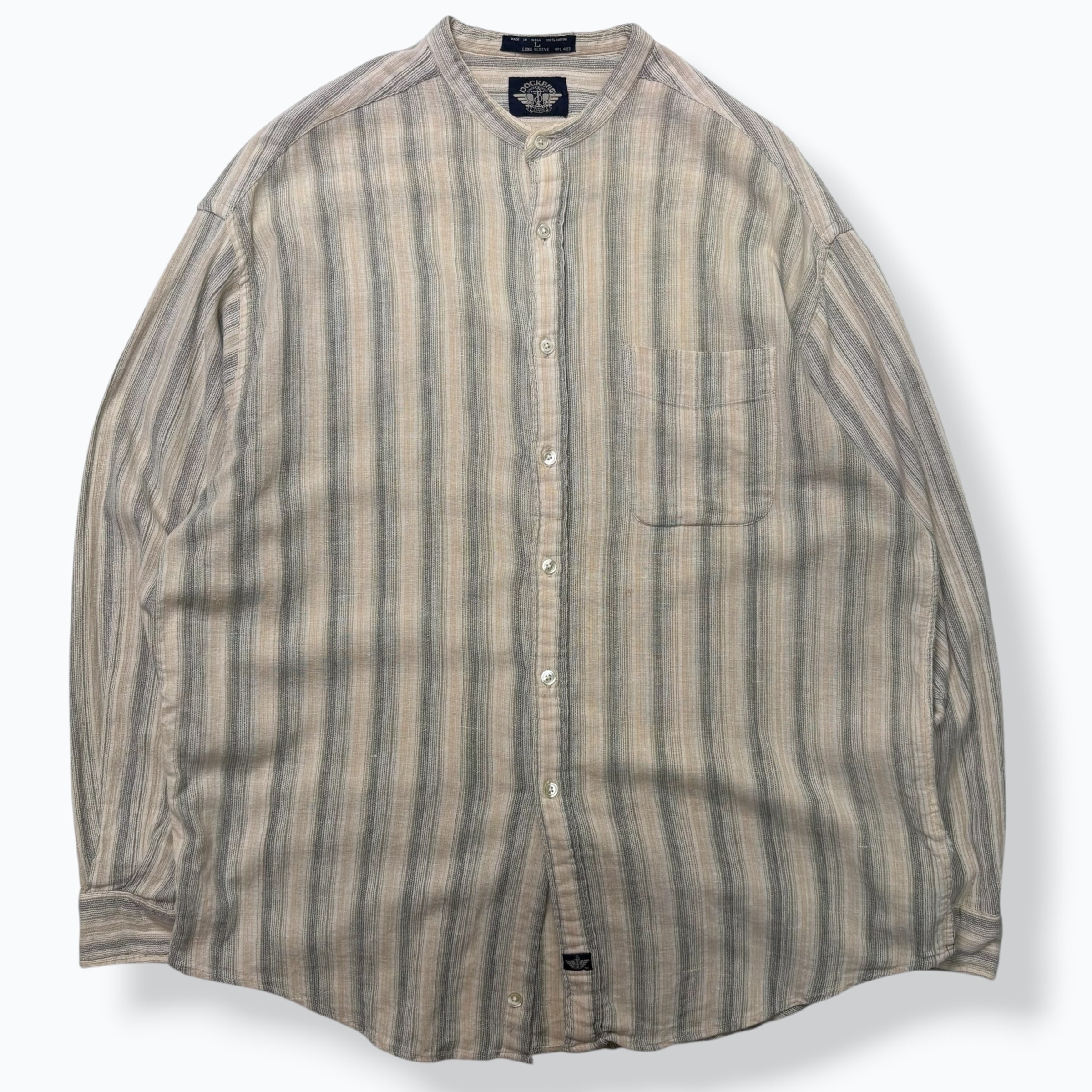 80s~ DEAD STOCK GOOUCH Patchwork Check Silk Shirts 【XL】 80年代