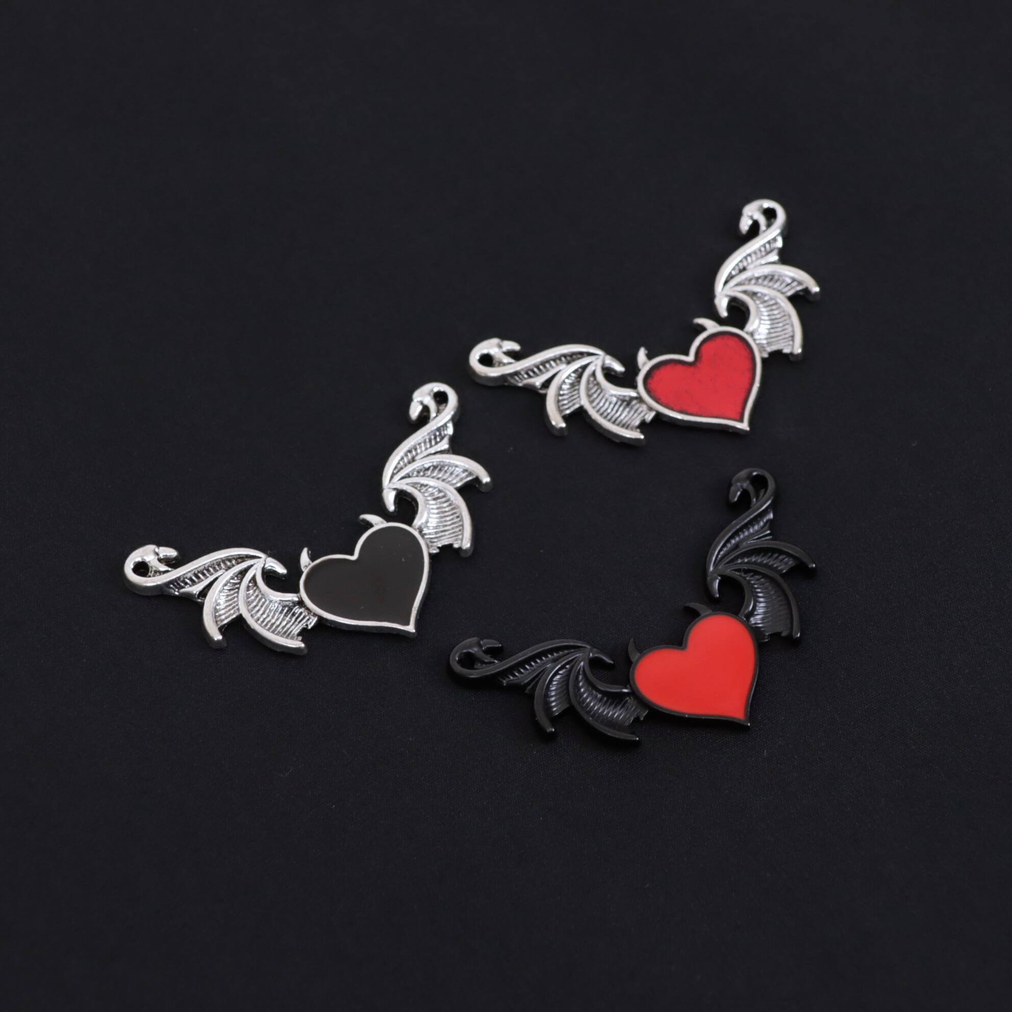 悪魔の羽 ハート パーツ 金属 02000069 ハンドメイド 装飾 飾り