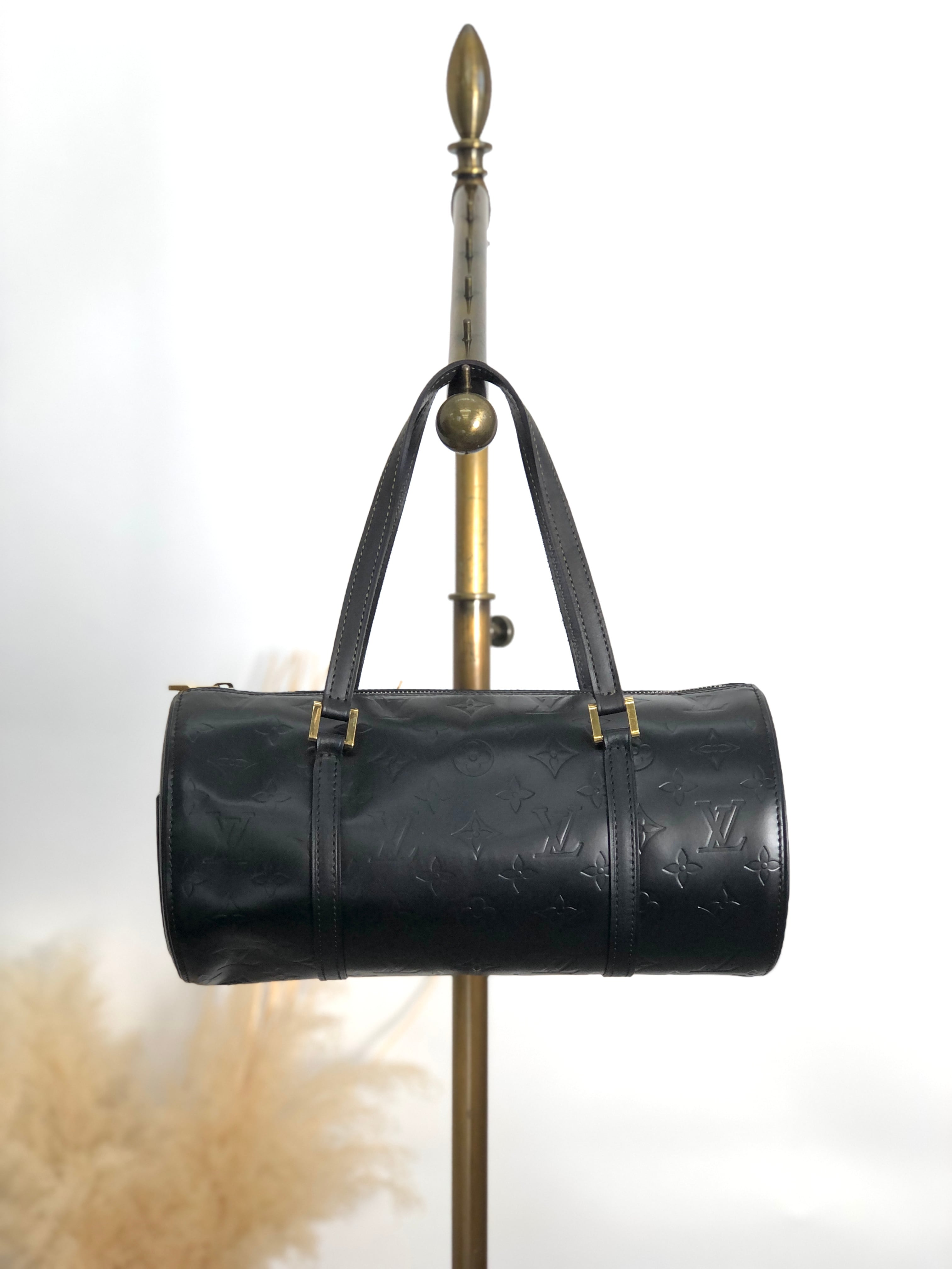 LOUIS VUITTON ルイヴィトン ヴェルニ ベッドフォード トートバッグ ブラック エナメル ロールバッグ vintage ヴィンテージ オールド tesgbf