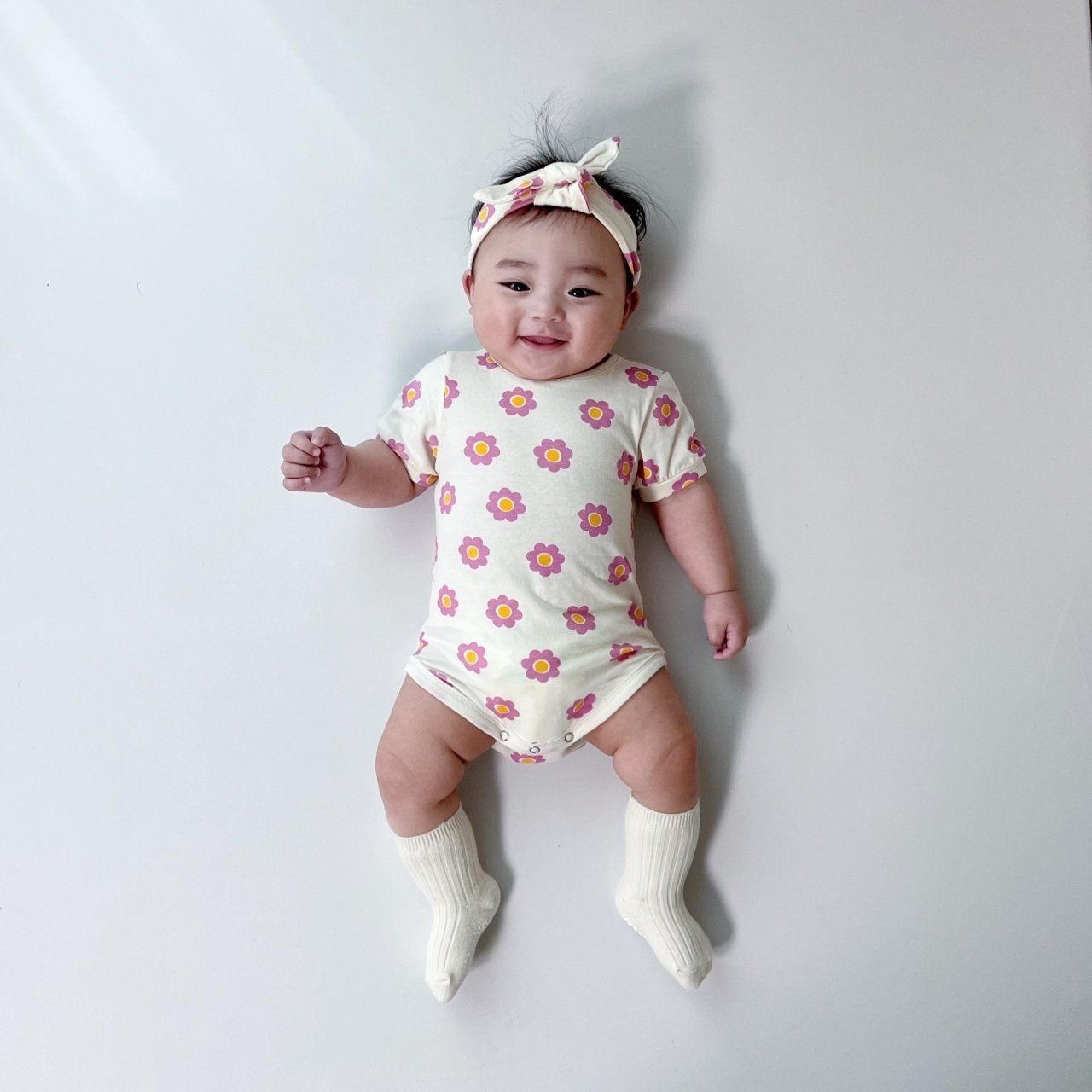 [Moran bebe] Mongmong Flower Bodysuit Set-up / [모란] 몽몽꽃슈트세트