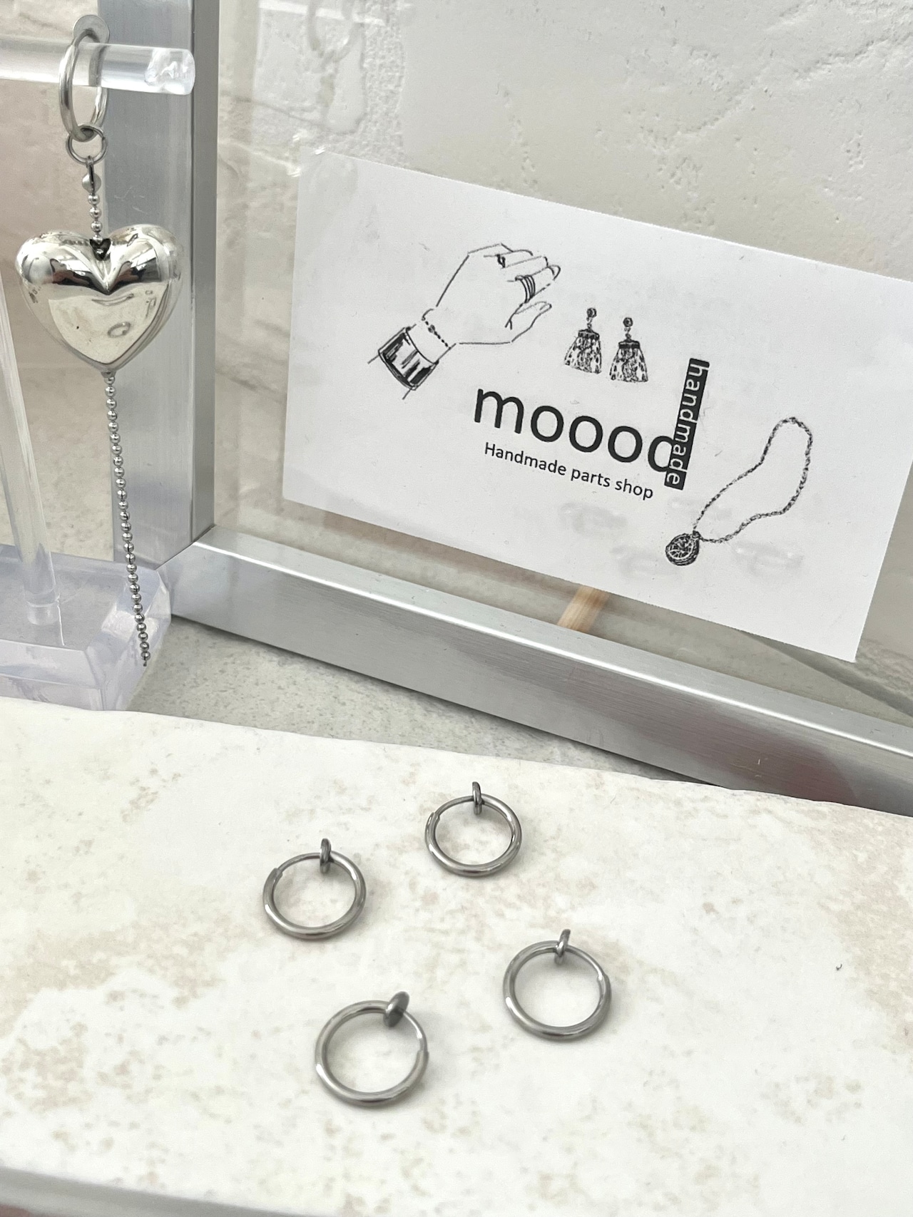 【1ペア】13mmステンレス製クリップフープイヤリング/パーツ/サークル