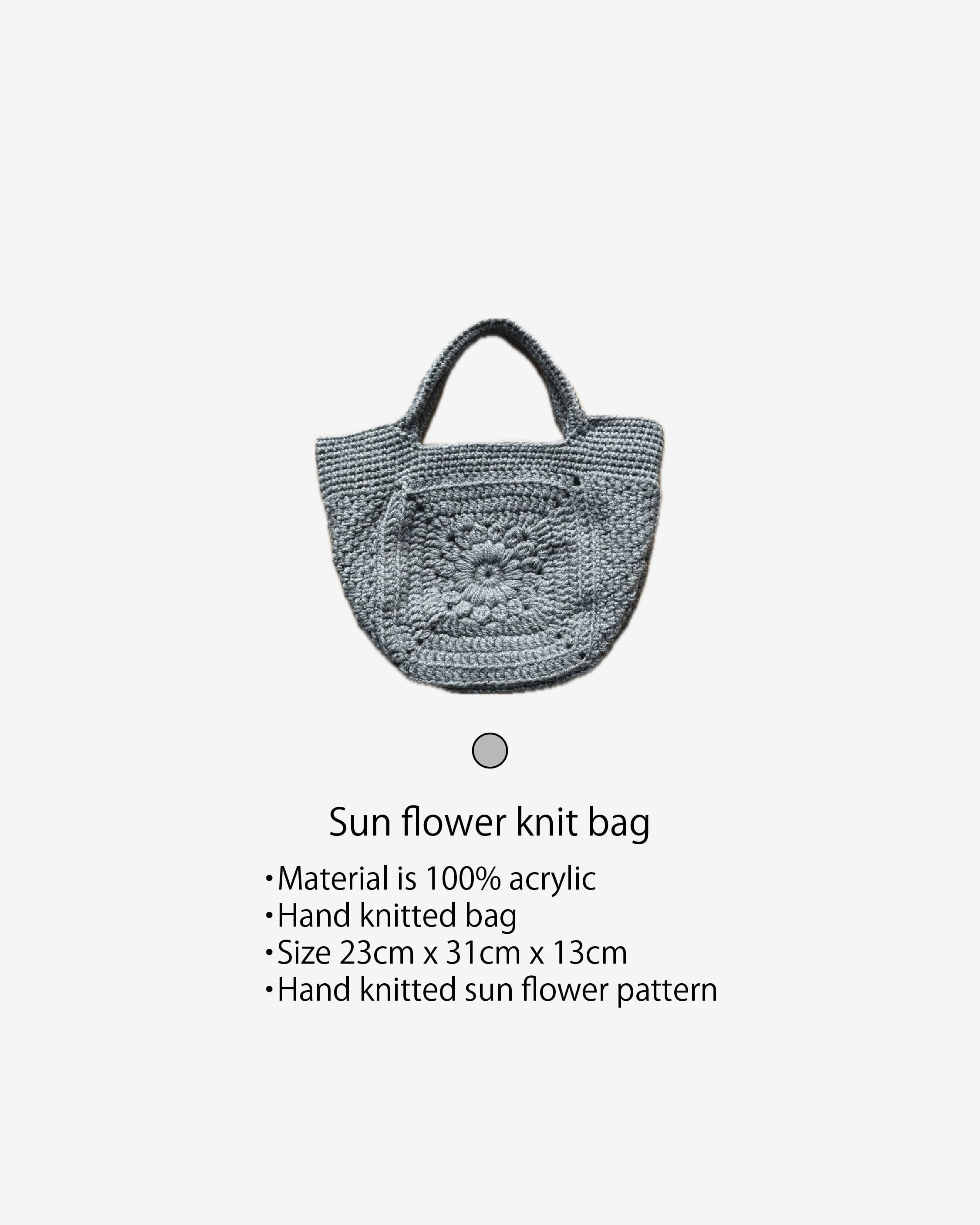 Sun flower knit bag