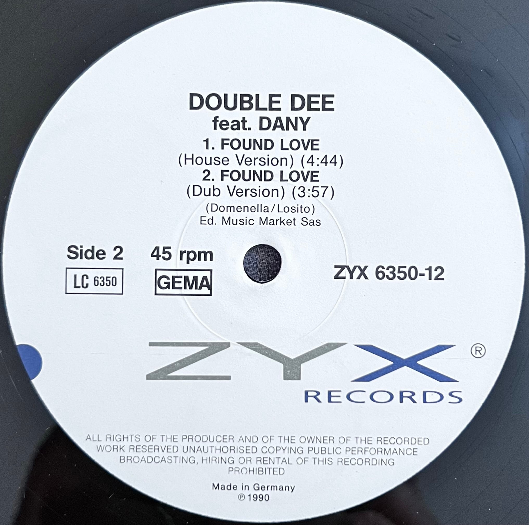 1990] Double Dee Feat. Dany – Found Love [ZYX Records] | ビークル