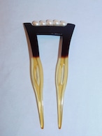 鼈甲色の簪(プラスチック)plastic work ornamental hair pin