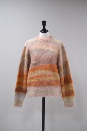 【Kota Gushiken】Abstract Sunset Mohair Pullover -Orange(Sunset)-