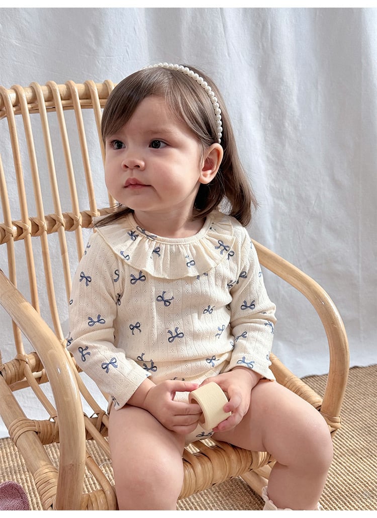 フリル襟ロンパース