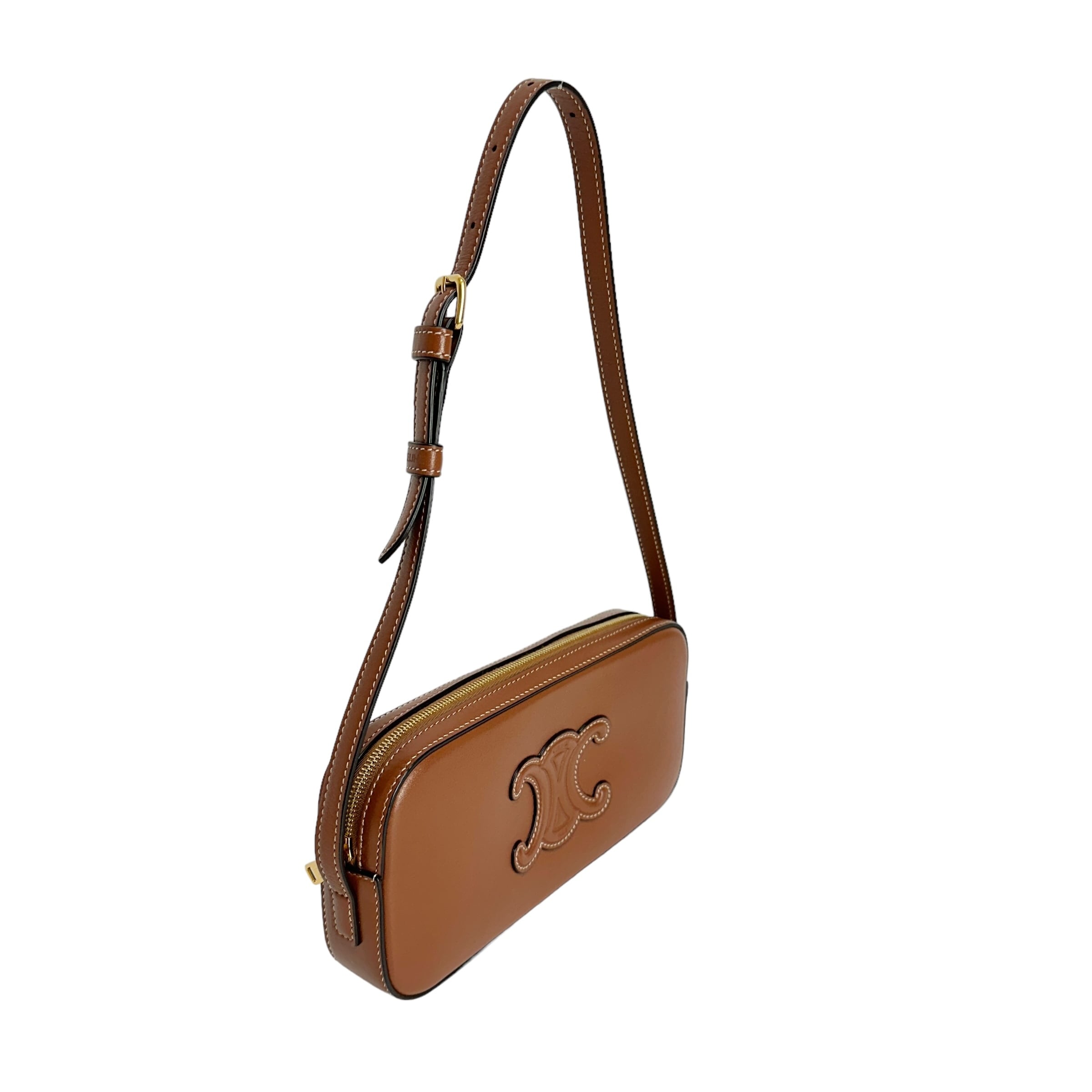 【CELINE】セール!スタッズ キュイル ショルダーバッグ タン CELINE セリーヌ キュイル ワンショルダーバッグ 14915-202408