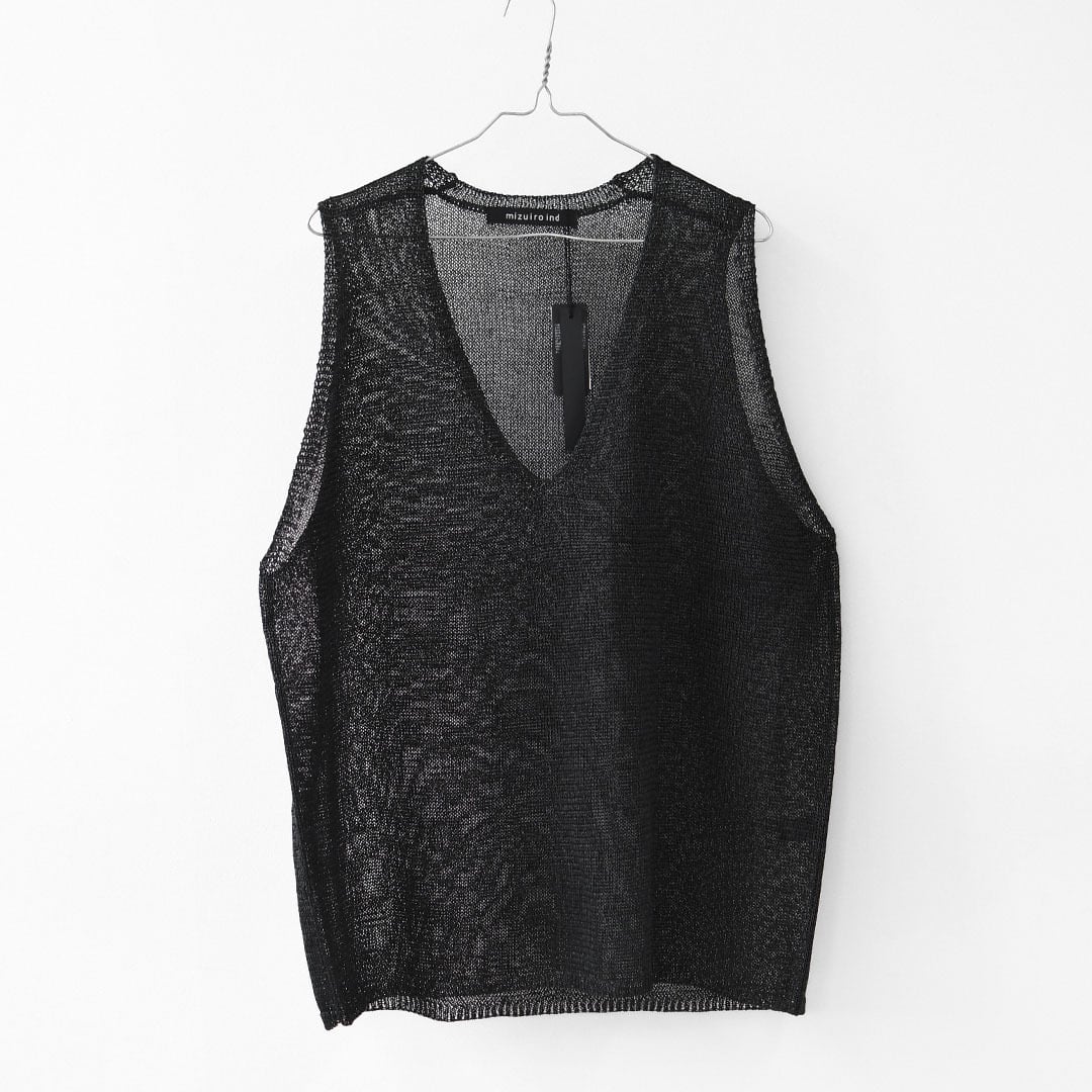 mizuiro ind [ミズイロ インド] wide V neck vest [1-220062] ワイドV