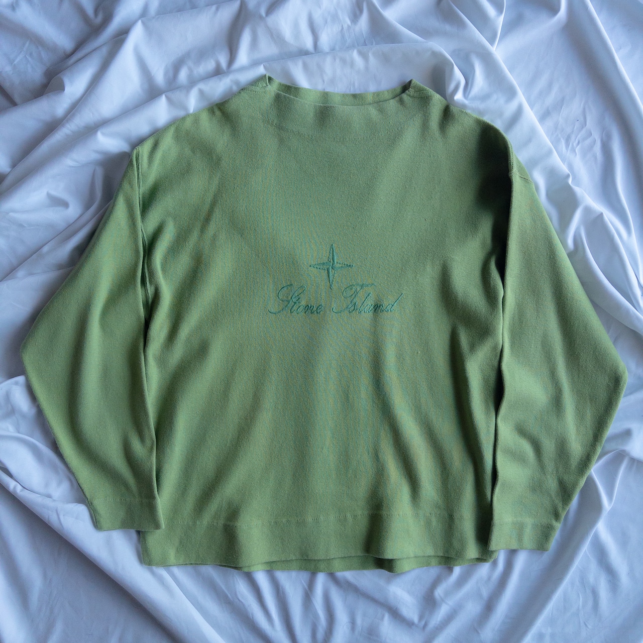 1987SS STONE ISLAND Script Logo Boat Neck Knit Jumper