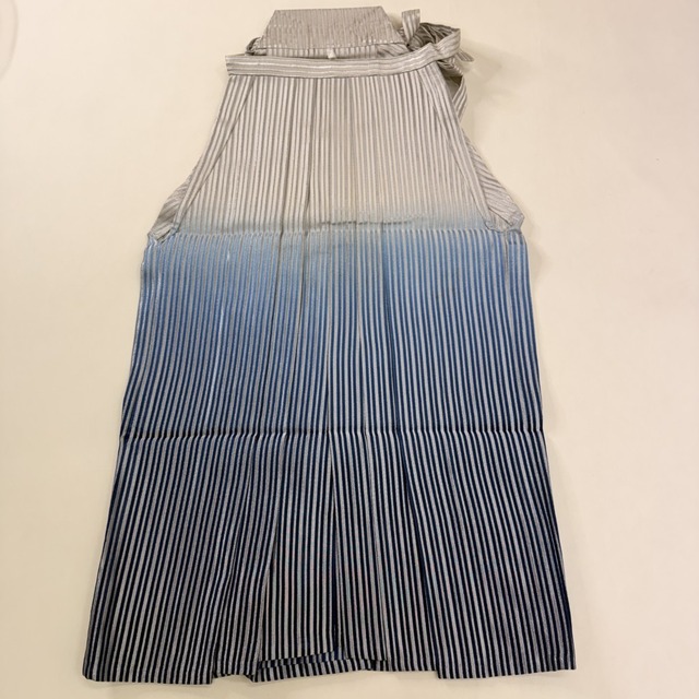 袴 行灯袴 L size 男袴 紐下丈88cm 男性用袴 成人式袴 銀 青 中古 5474