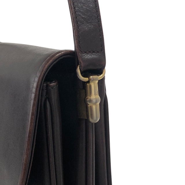 CELINE セリーヌ ショルダーバッグ ブラウン ロゴ レザー vintage ヴィンテージ オールド wj4pws