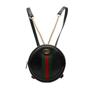 グッチ シェリーライン オフィディア チェーン リュック バックパック 598661 ブラック レザー レディース GUCCI 【中古】