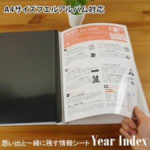 想い出INDEXシリーズ 「Year Index」 A4サイズフエルアルバム用情報シート