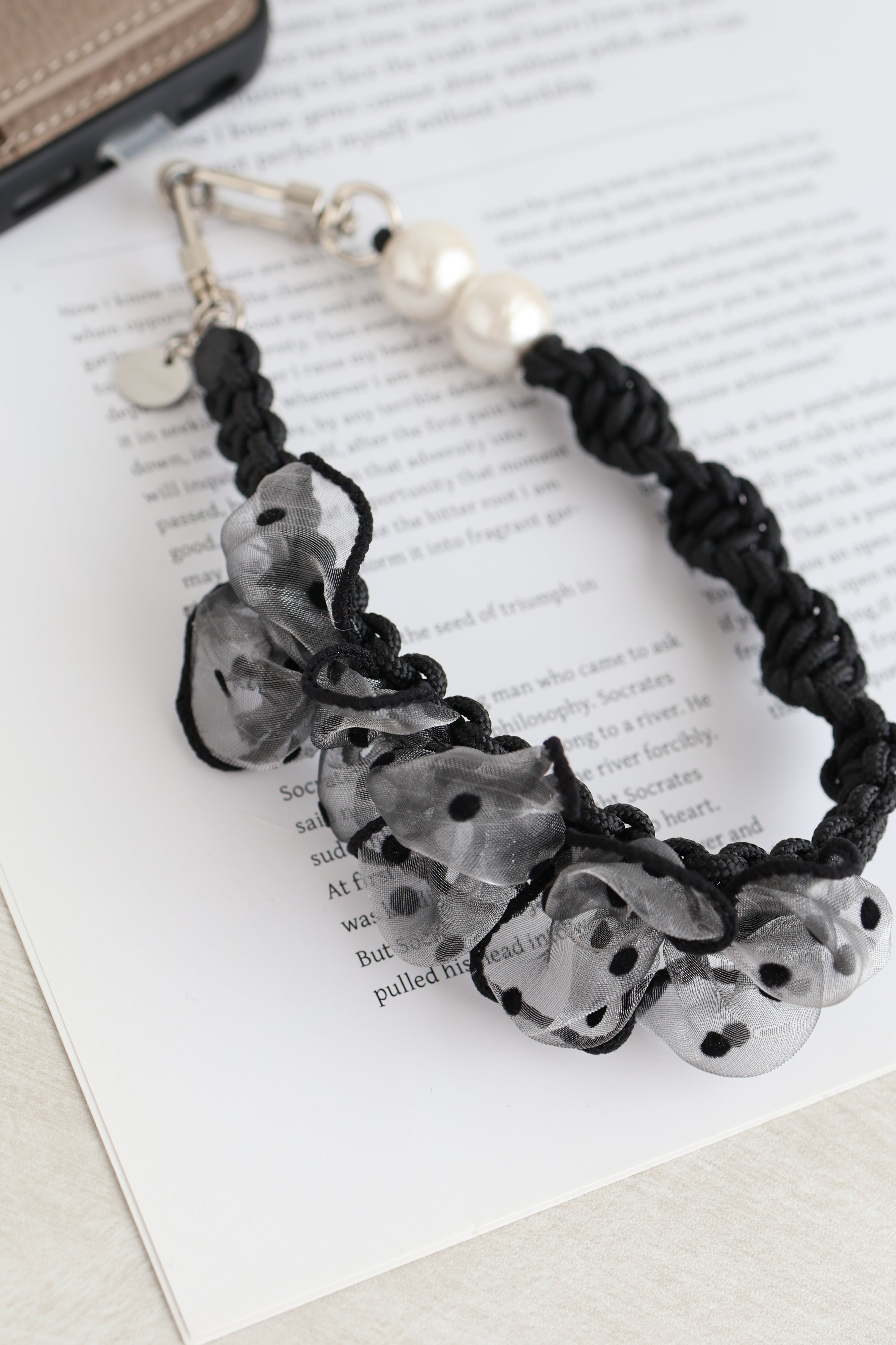 【ブラック×ドット】frill short strap
