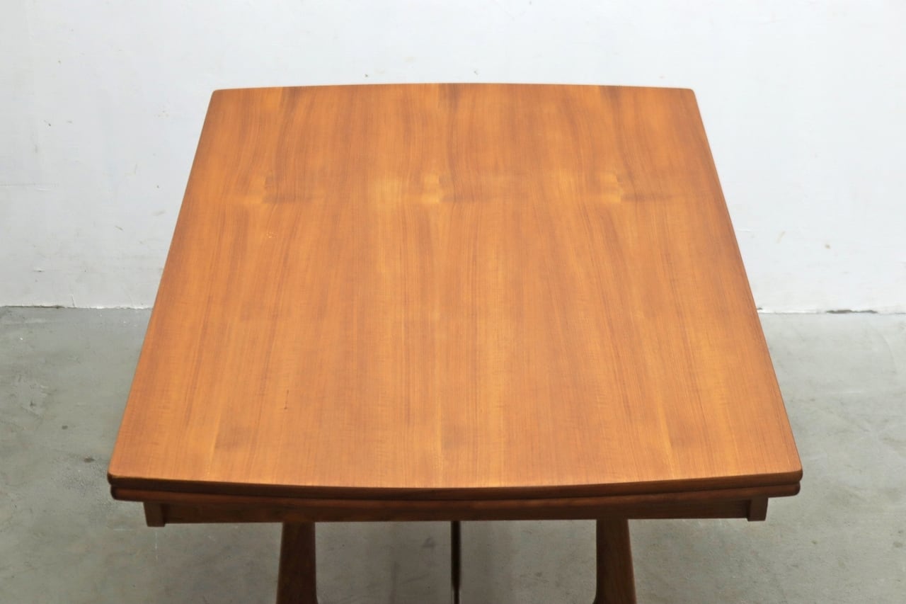 ヴィンテージ チーク材 エクステンション ダイニングテーブル 真鍮 伸長式 ヴィンテージ チーク材 エクステンション ダイニングテーブル