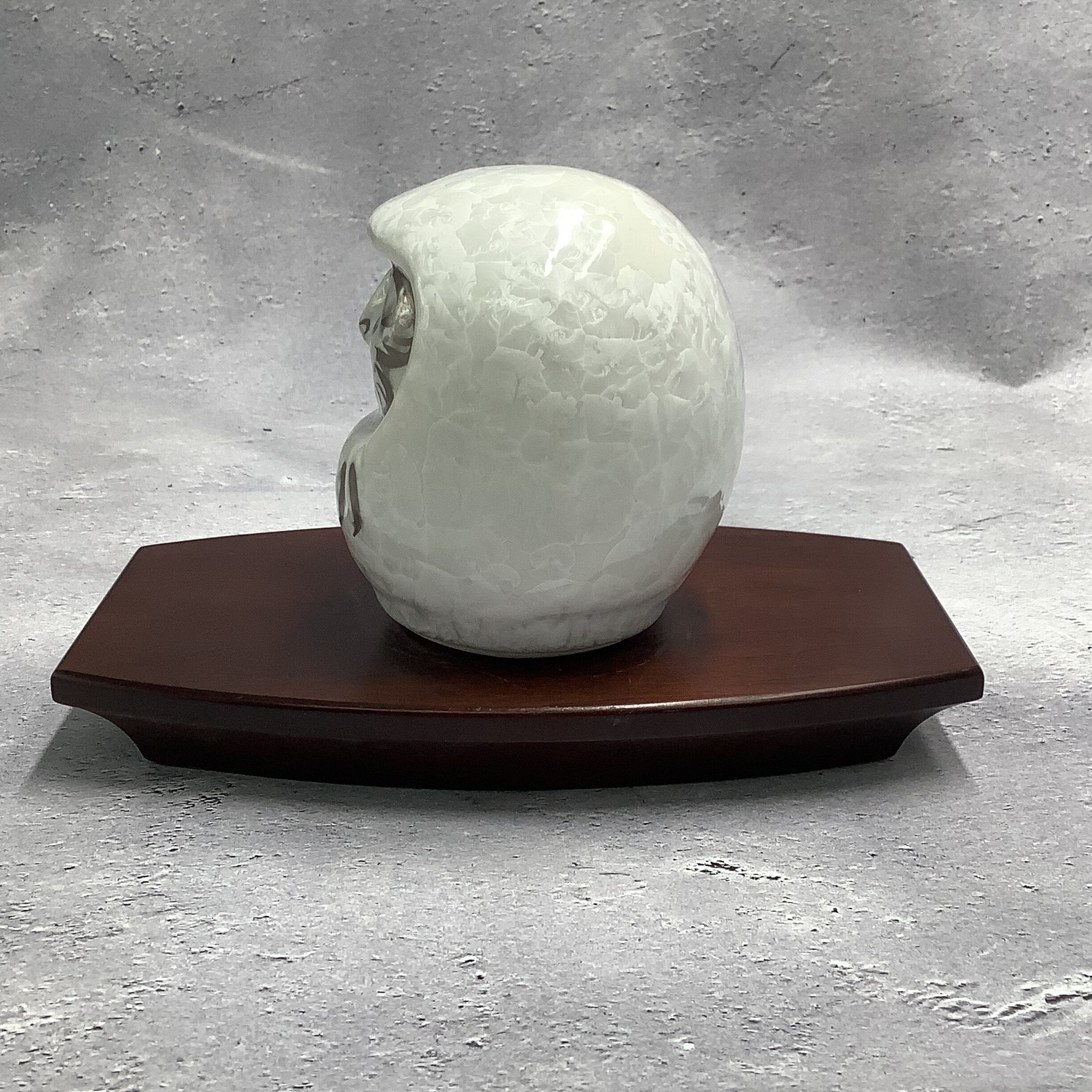 新作】達磨 ダルマ (小) 花結晶・白×銀彩⑶ 置物オブジェ | 京焼 陶