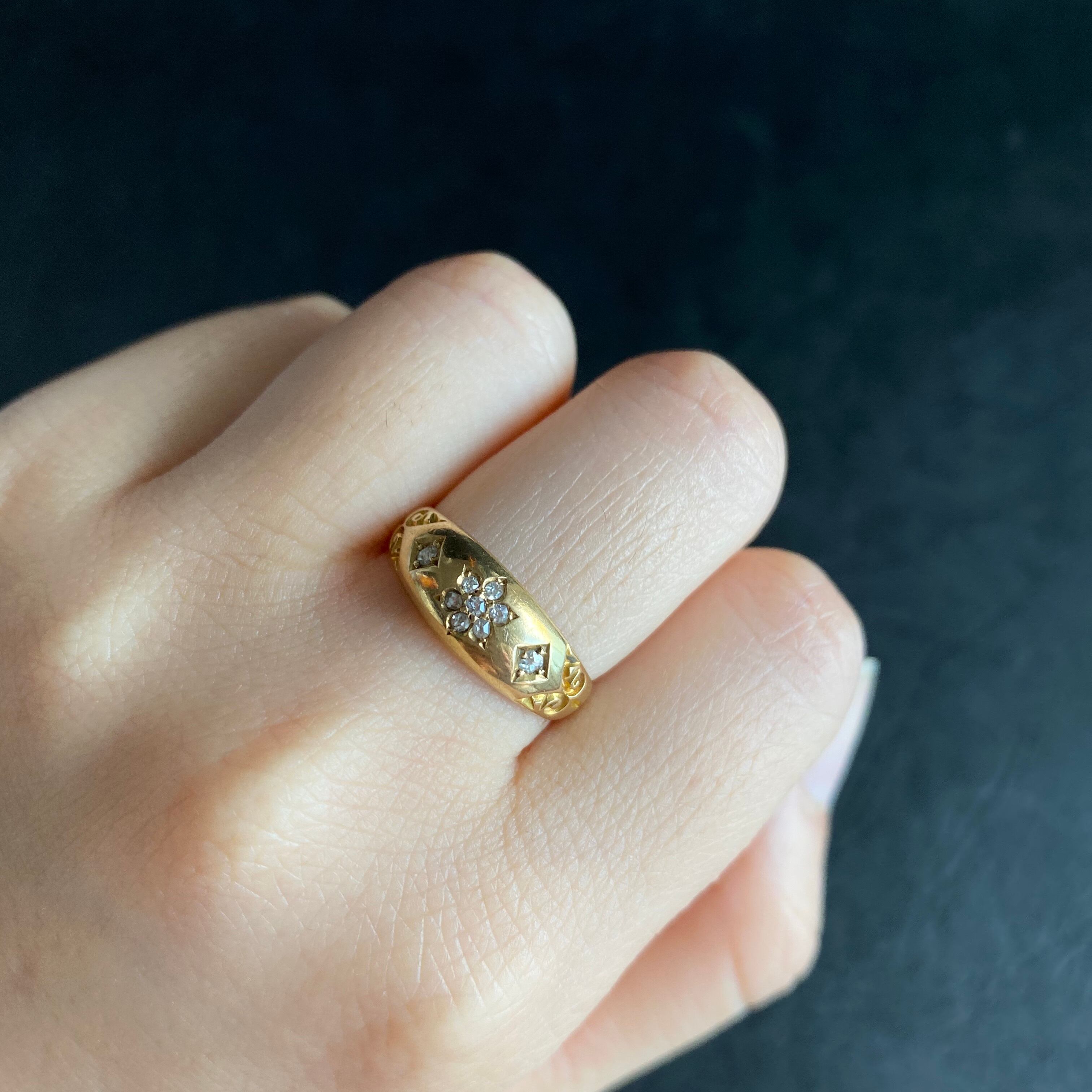 高評価のクリスマスプレゼント K18ptアンティークダイアモンド花形リング アクセサリー Www Petromindo Com