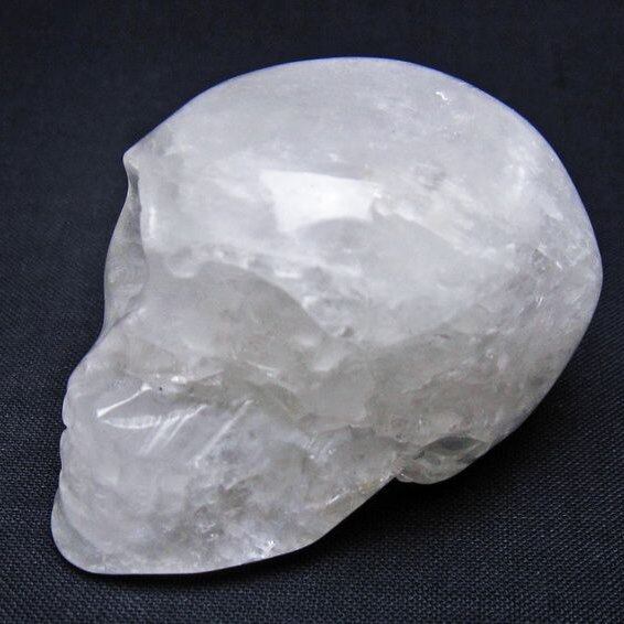 水晶 ドクロ スカル 置物 一点物 145-1766