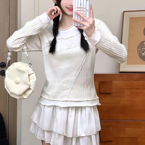 ラインレースコンビトップス ・72885