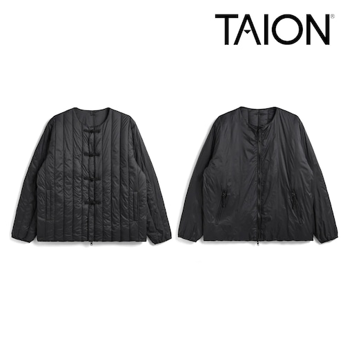 TAION タイオン ジャパンスペシャル チャイナボタン ダウンジャケット TAION-JK01JS リバーシブル 800FP 軽量 ユニセックス 収納袋付き BLK×BLK