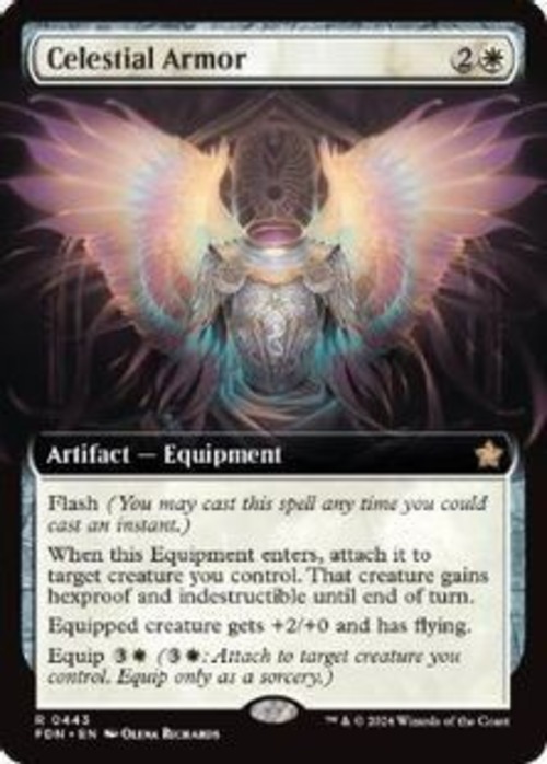MTG《天界の鎧/Celestial Armor(FDN)》英語 拡張アート Foil