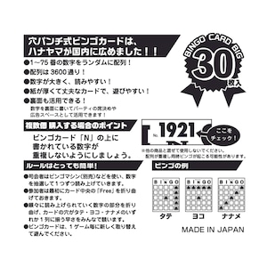 大判ビンゴカード30　120セット（3600枚）