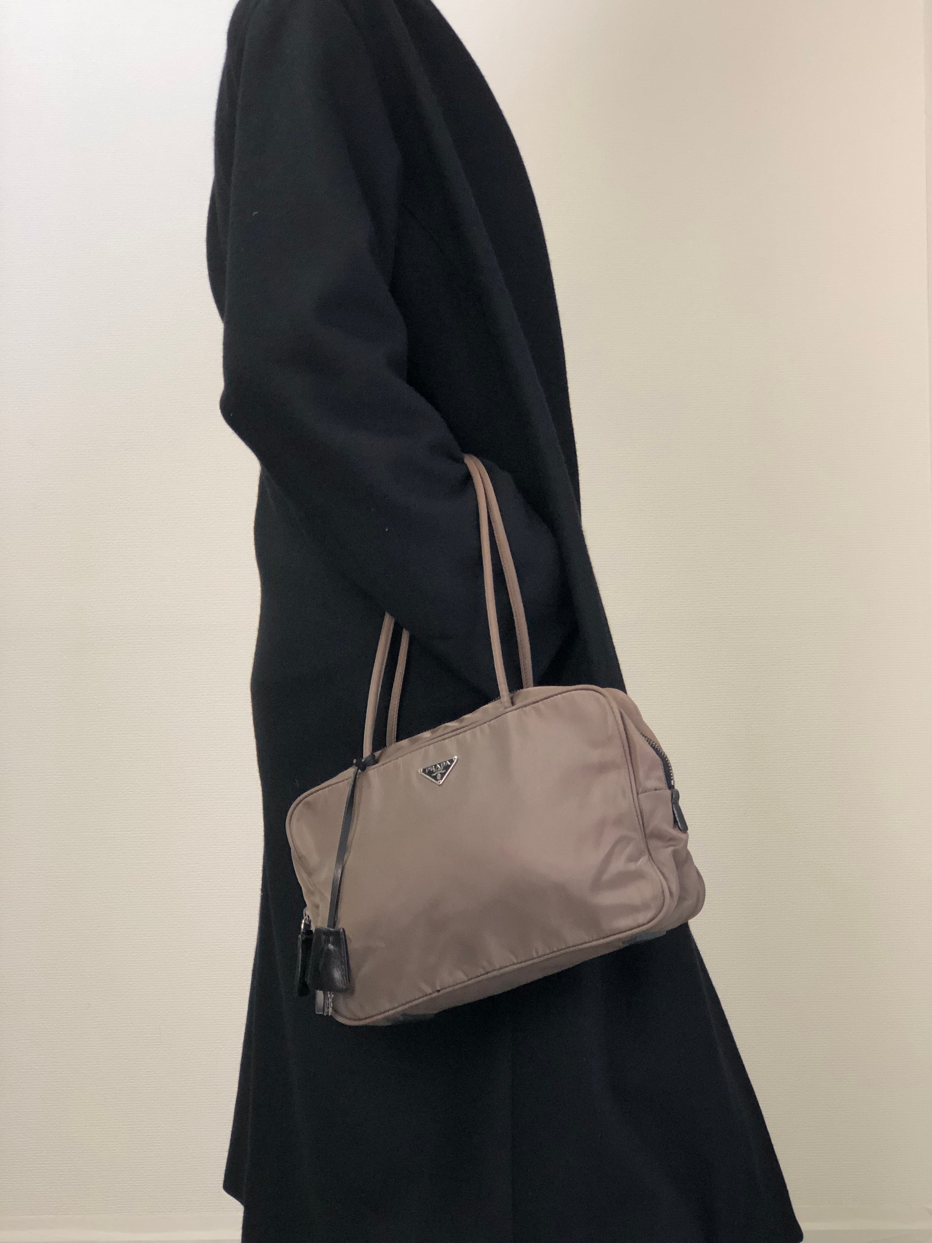 PRADA プラダ トートバッグ グレー トライアングルロゴ vintage