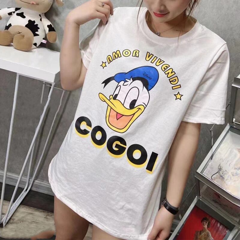 ラウンドネックTシャツ シャツ サマールーズ 大きめサイズ 夏物 Oネック ミックスインファッション45582929723