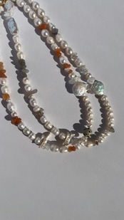 [ grey ] 淡水パール　2wayネックレス［SSN040］