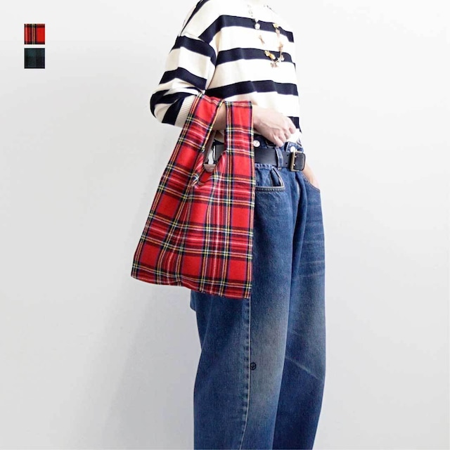 【再入荷】　MASTER&Co.　マスターアンドコー　TARTAN CHECK ECO BAG SMALL　タータンチェックエコバッグS　(mc1392)