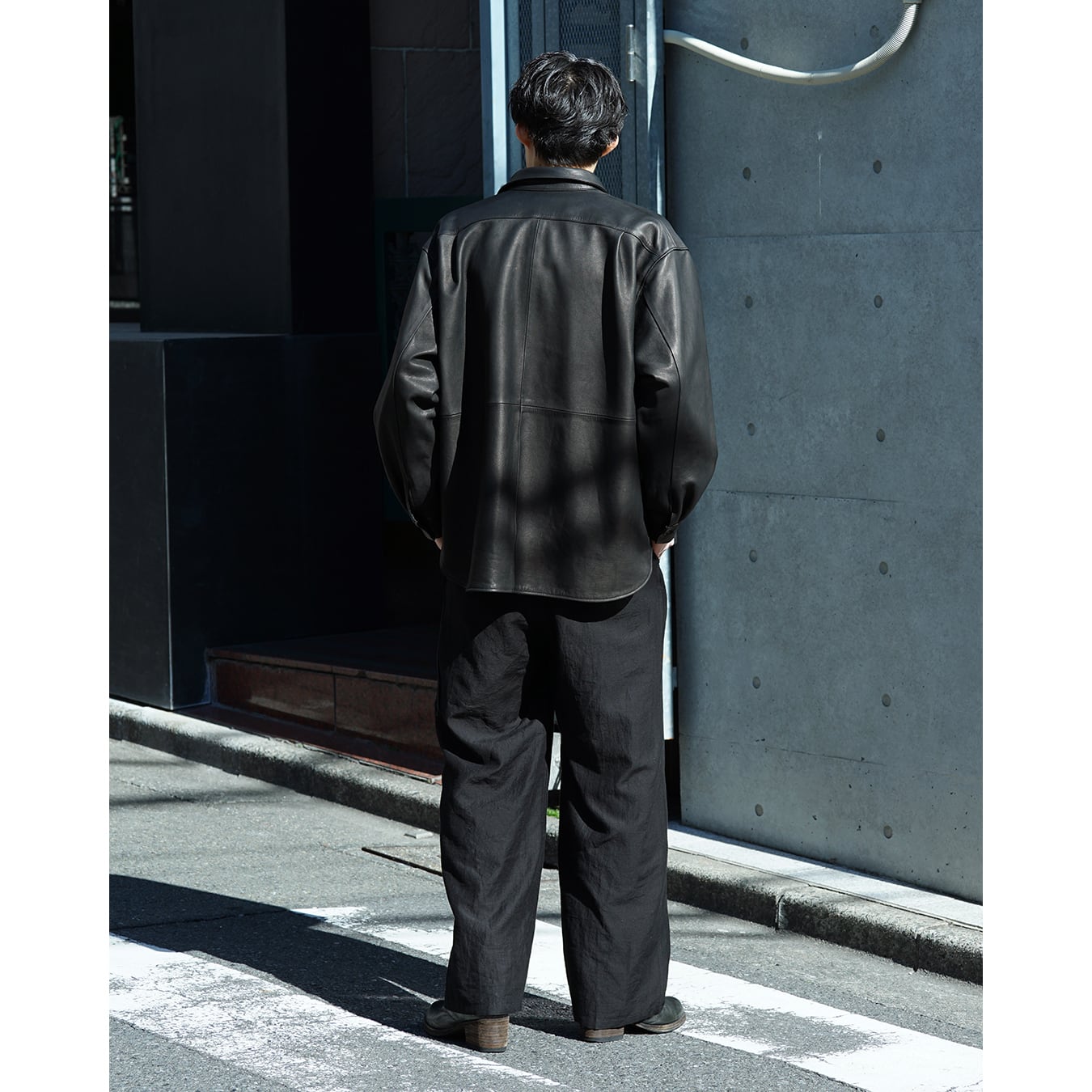 Blanc YM] (ブランワイエム) BL-26S-CLWS Cow Leather Wide Shirt