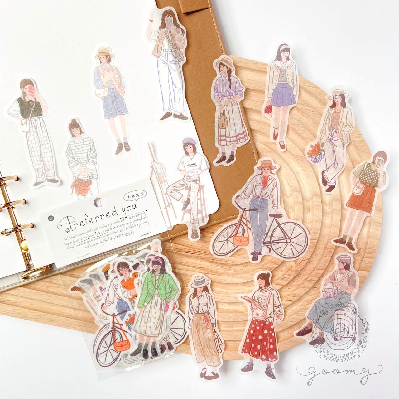 女の子イラストフレークシール 1<S167>