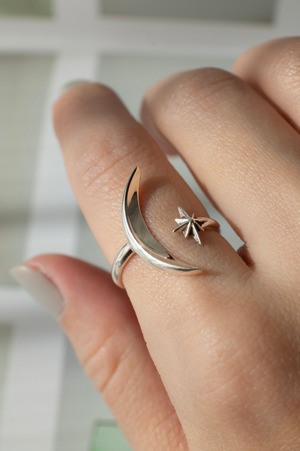 MOON x STAR Open Ring - 004