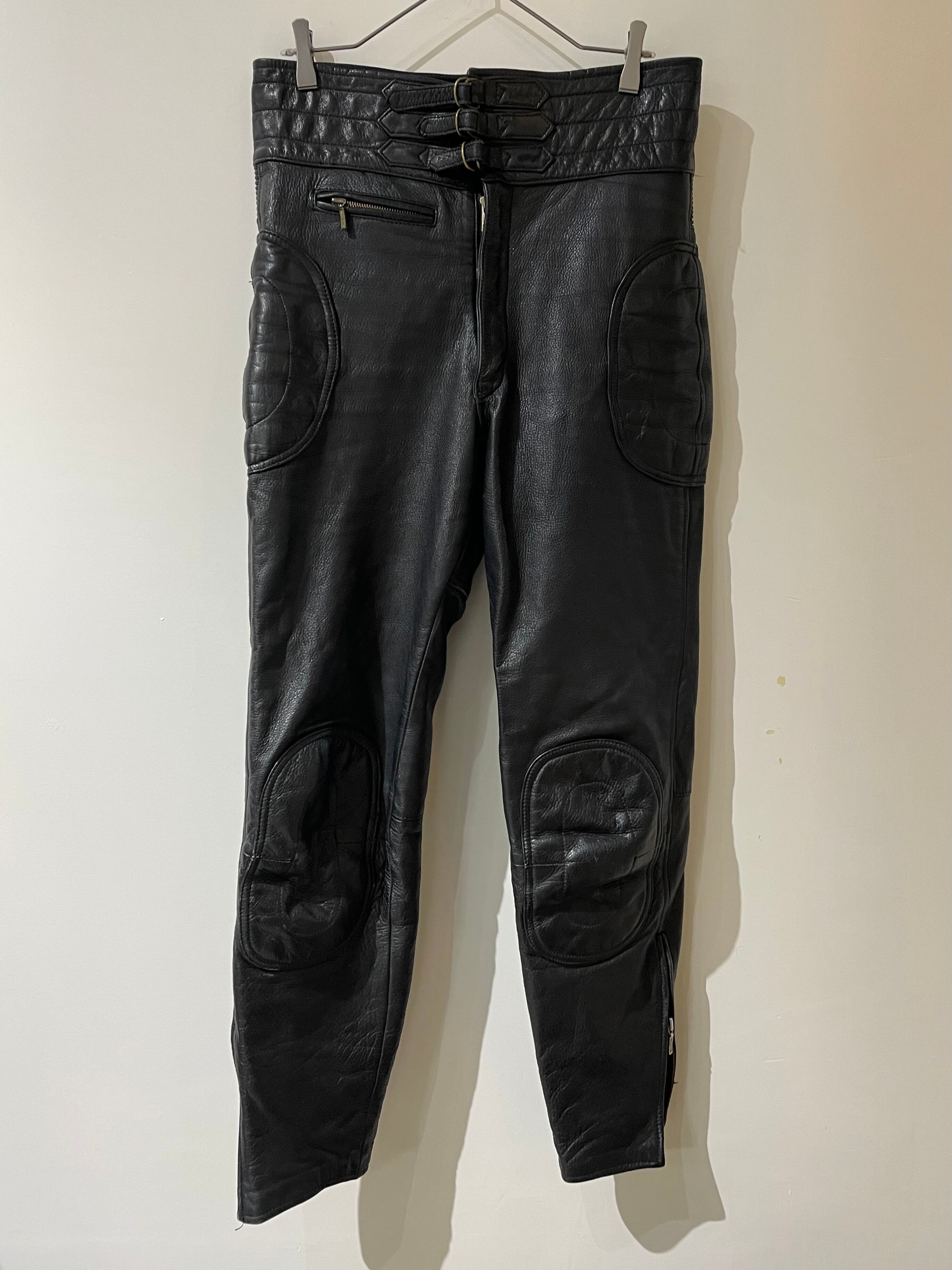 (PT375)High waist Riders leather pants
