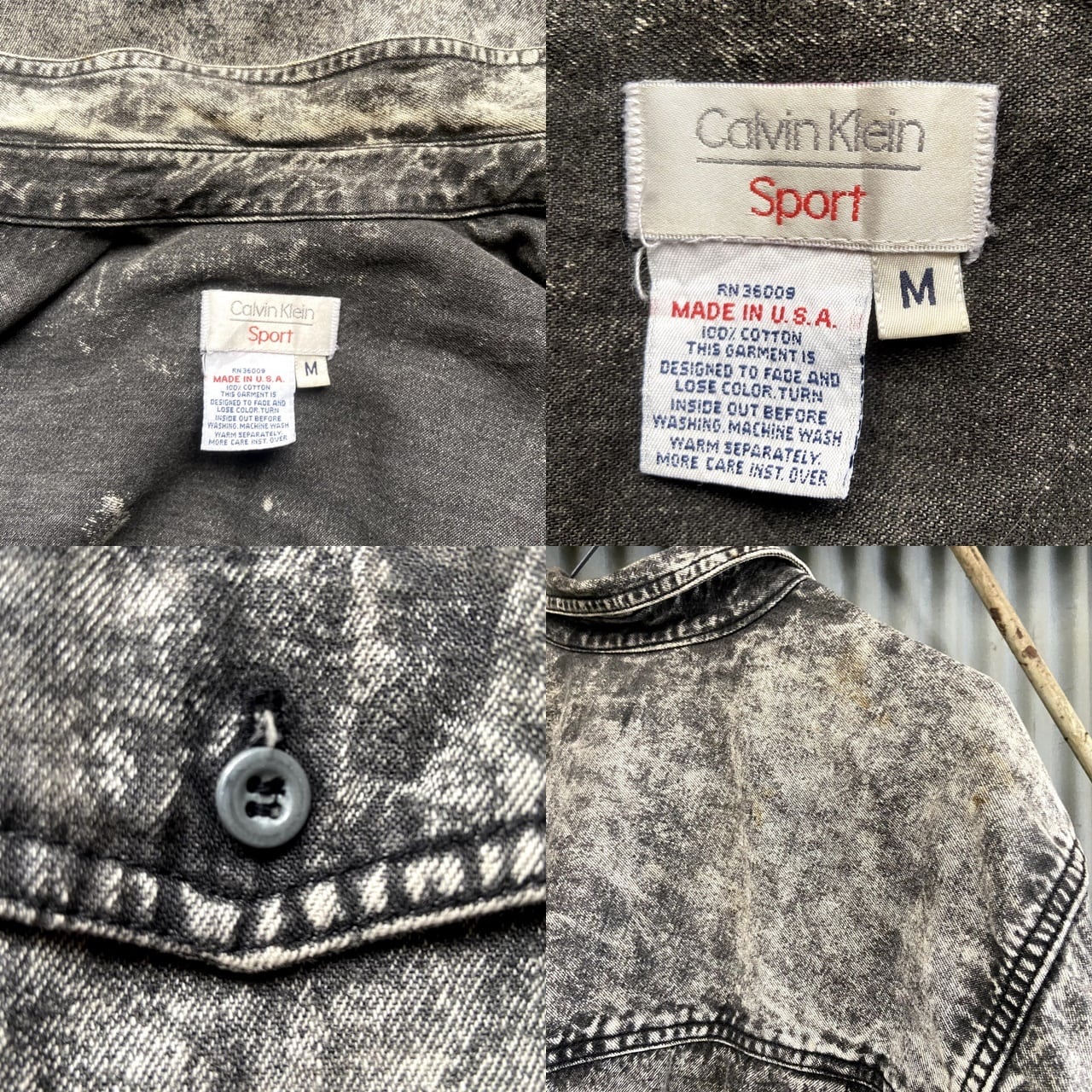 90年代 USA製 Calvin klein Sport カルバンクライン 長袖 ケミカル