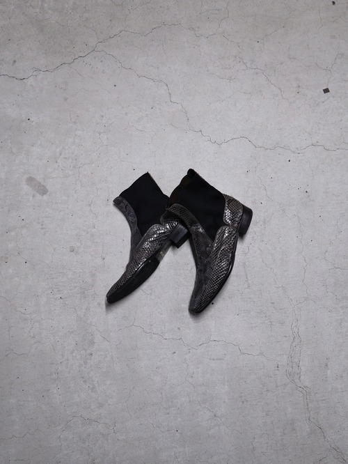 【dolce&gabbana】python leather sidegoa boots