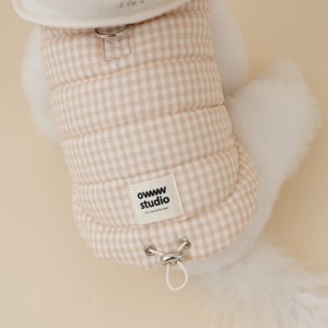 【予約】Organic Milk Padded Vest｜ Brown Check（お名前刺繍入り）