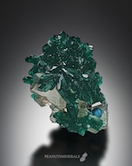 ダイオプテーズ / プランチェアイト / クォーツ【Dioptase on Plancheite in Quartz】コンゴ共和国産