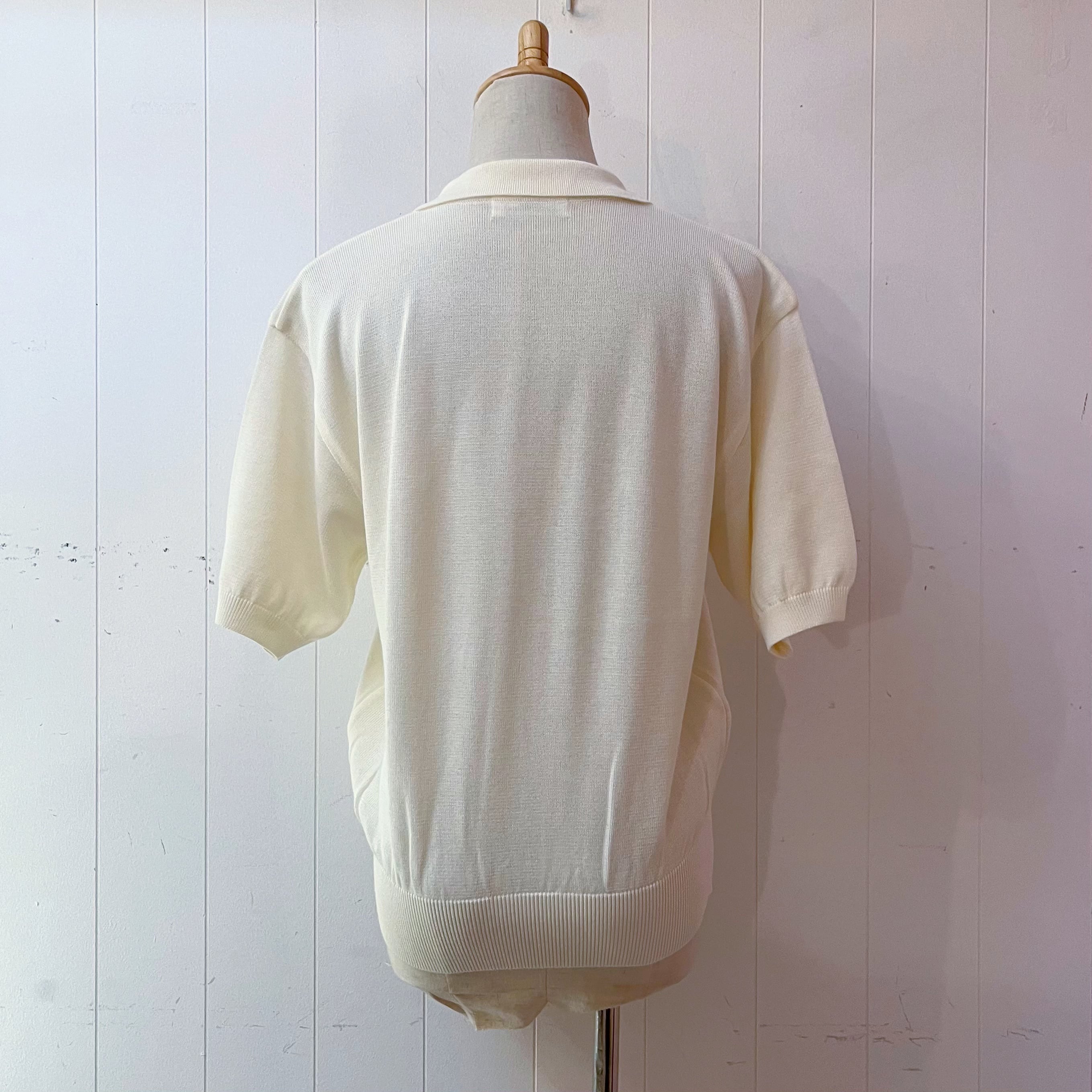 color block coin charm polo knit