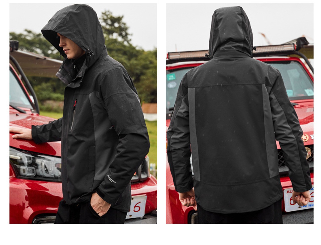 防水透湿 3in1 フリースライナーマウンテンパーカー