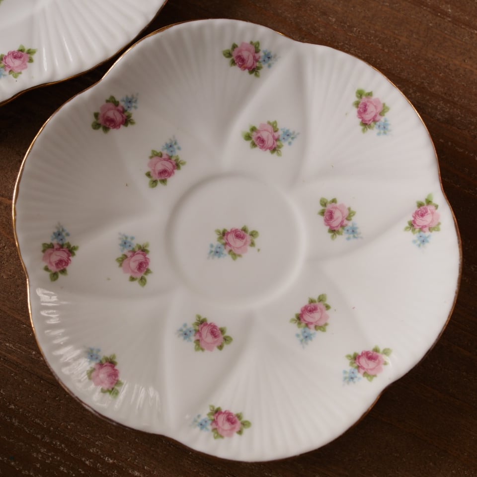 英国アンティーク シェリー 1920年代 小薔薇柄トリオ カップ＆ソーサー