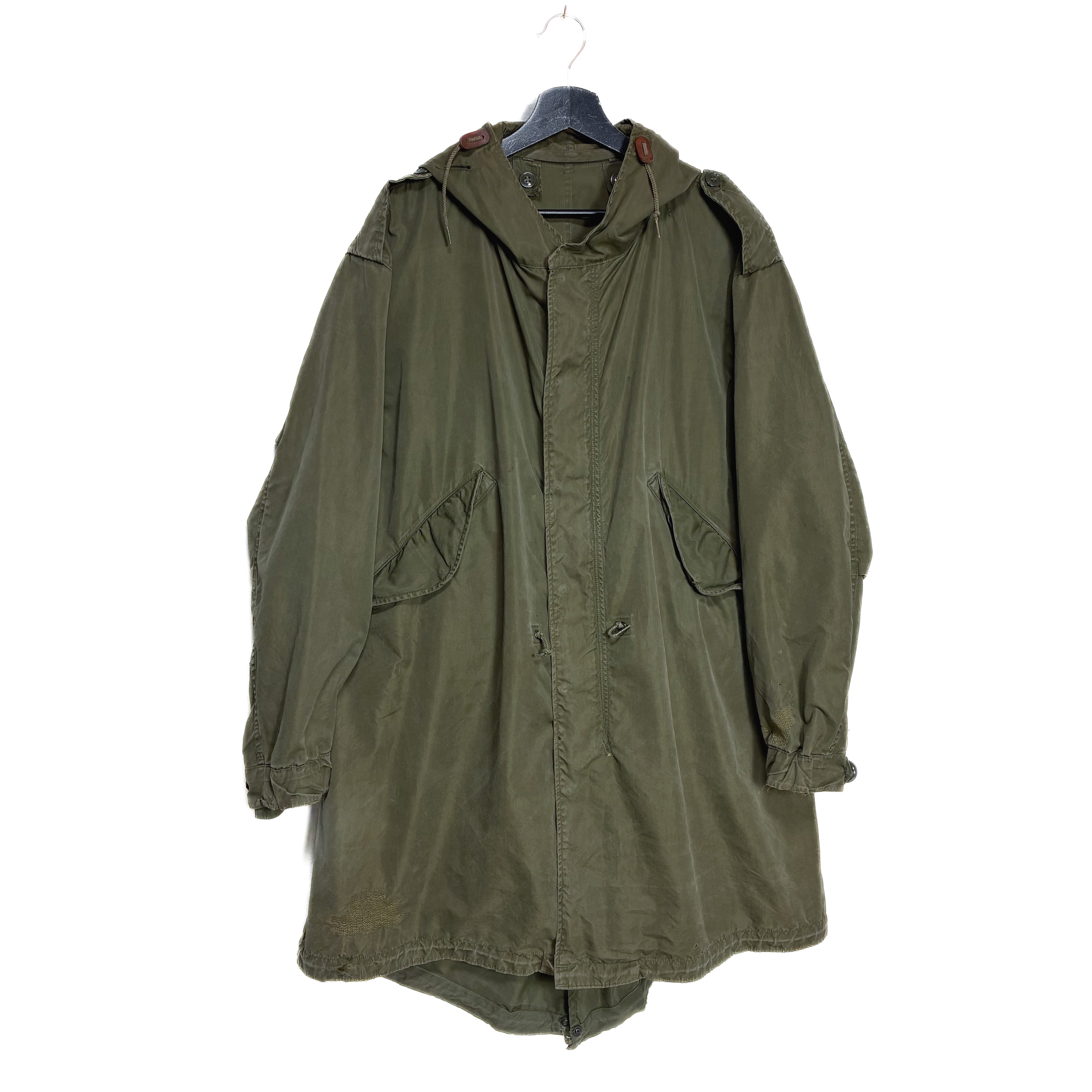 希少 韓国軍 襟章 ワッペン付き HBT バクテリアカモ 長袖シャツ L