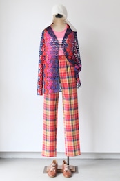 Colorful flower mesh lace cardigan