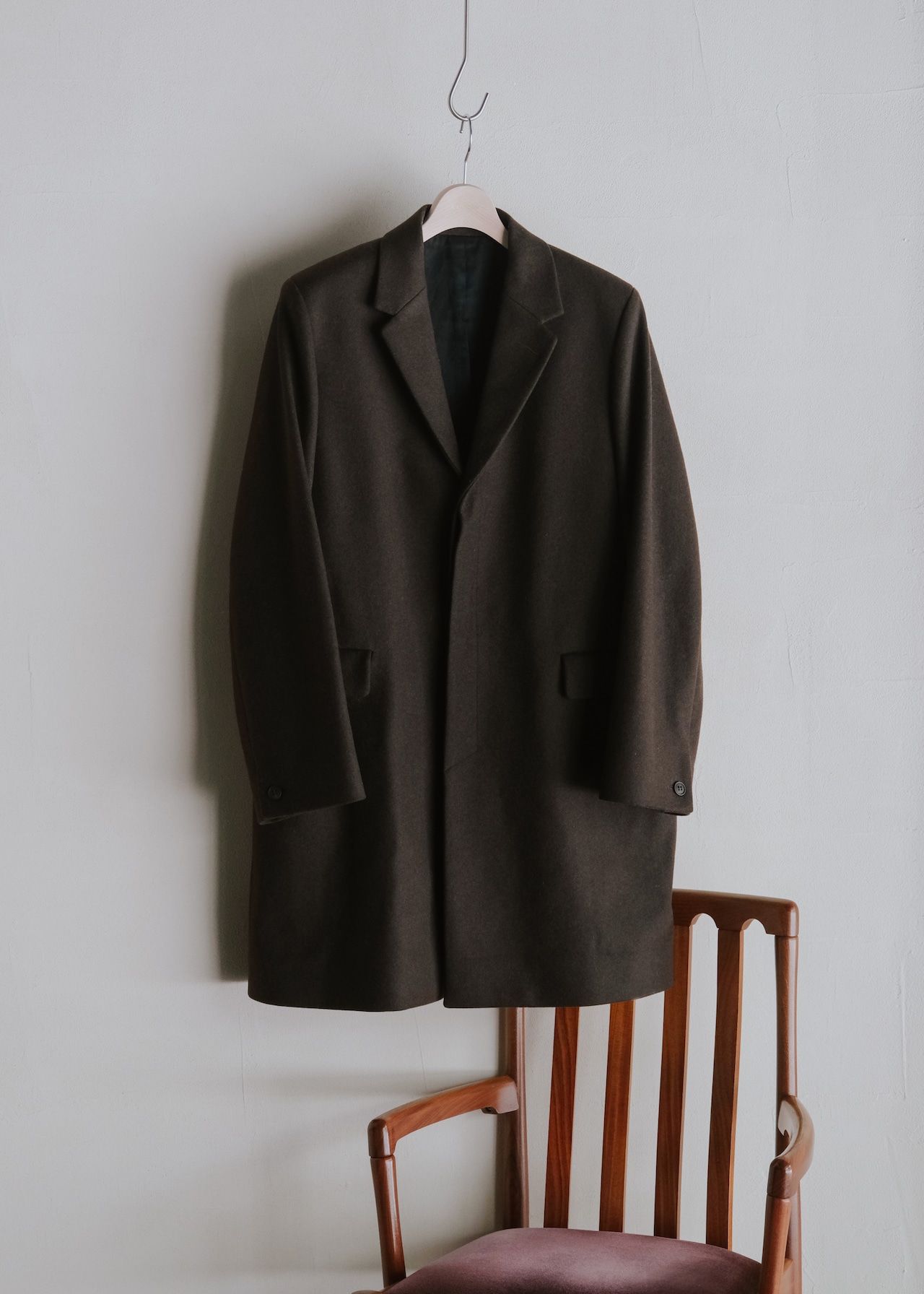 A.P.C. 98AW fly front wool chesterfield coat