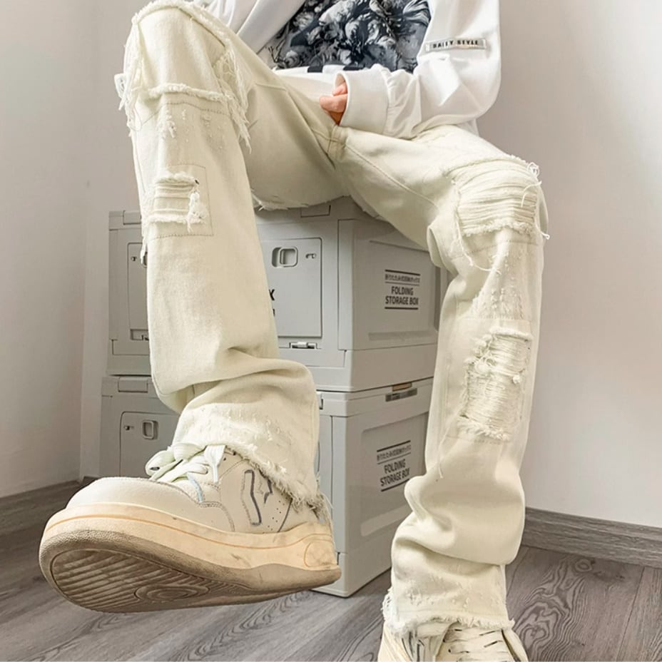 カジュアル ダメージジーンズ 2カラー LB0761