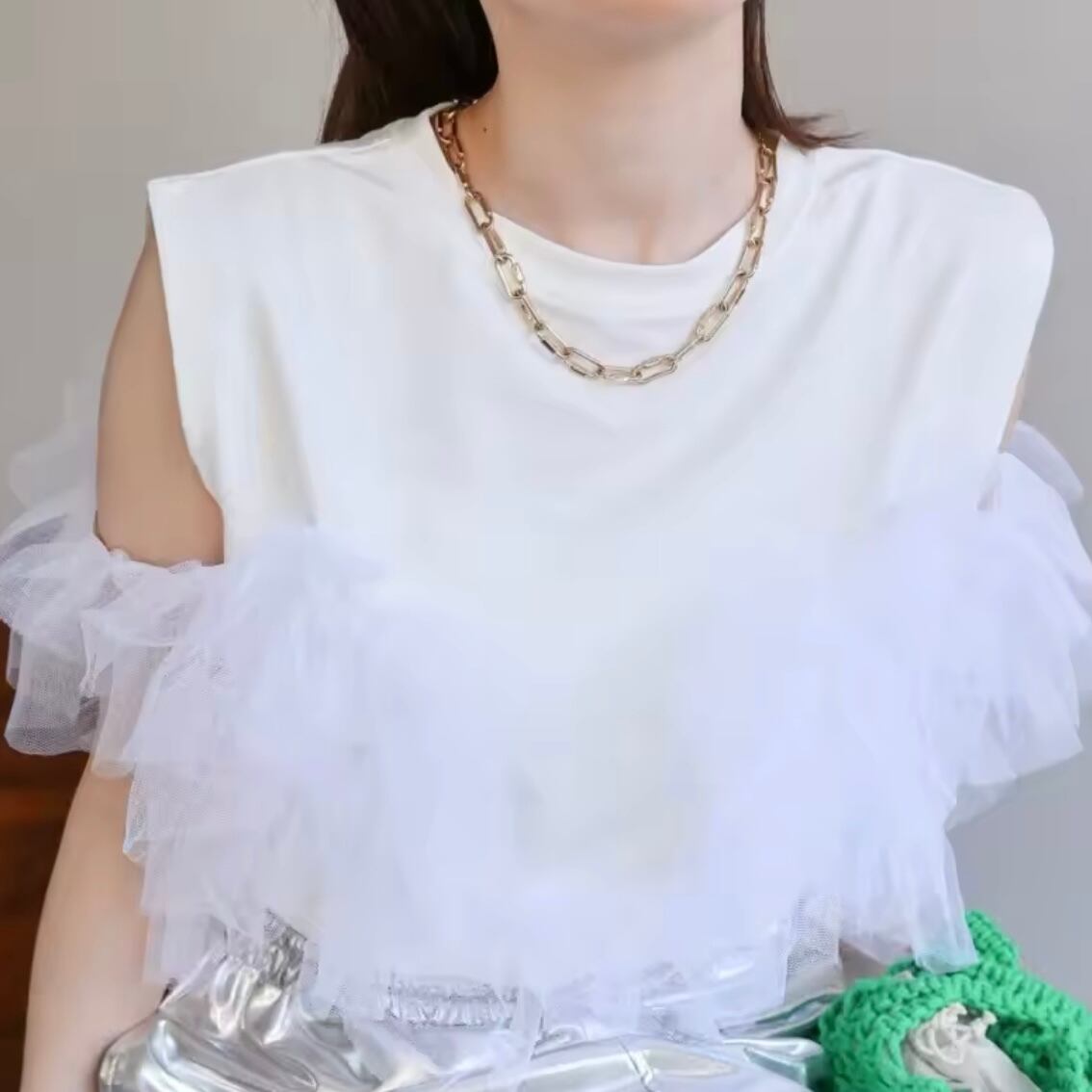 frills tulle 3way tops